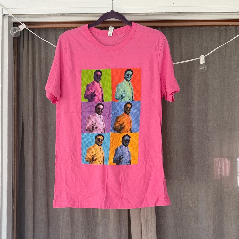 Josh Allen Pink Pop-Art Graphic T-Shirt